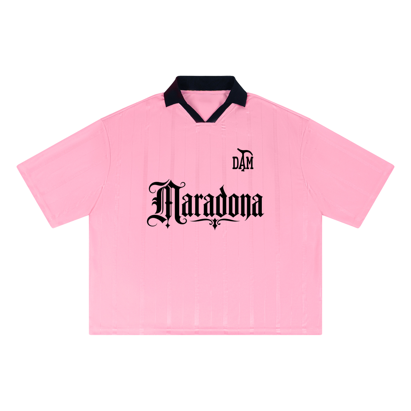 Maradona Midnight Striped Collared Boxy Jersey