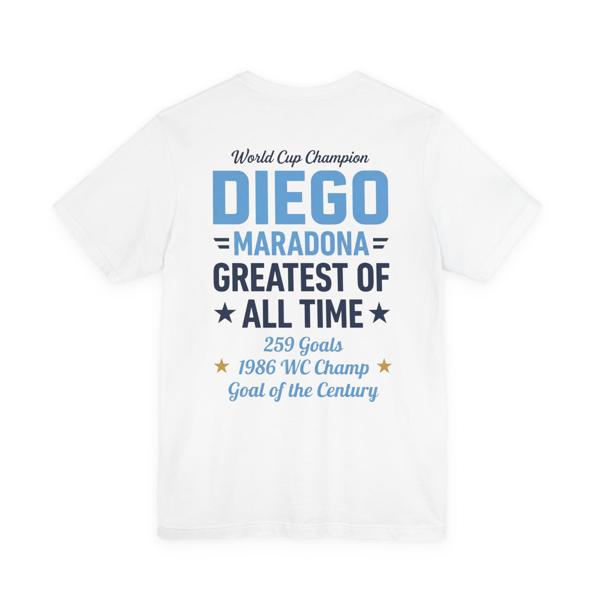 Maradona 'El D10S' Greatest of All Time Tribute Tee White