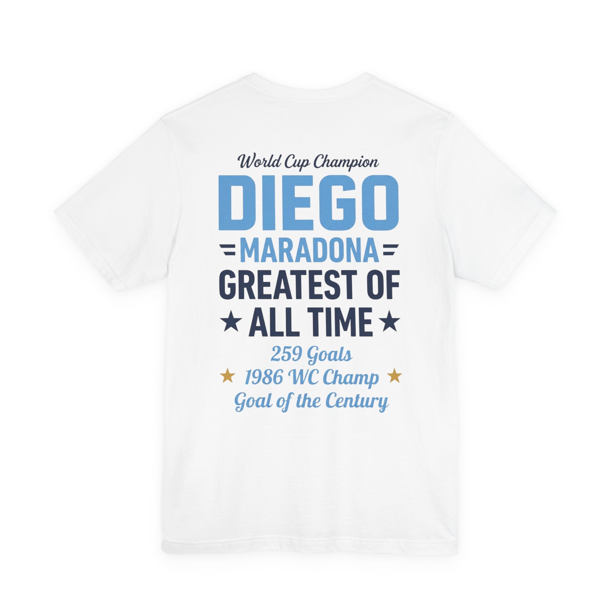 Maradona 'El D10S' Greatest of All Time Tribute Tee White