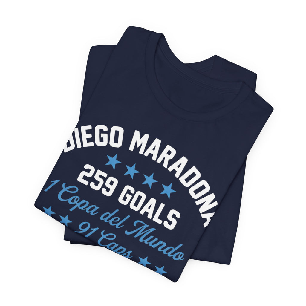 Maradona 259 Goals Tee — Copa del Mundo & Villa Fiorito Tribute T-Shirt (Dark)
