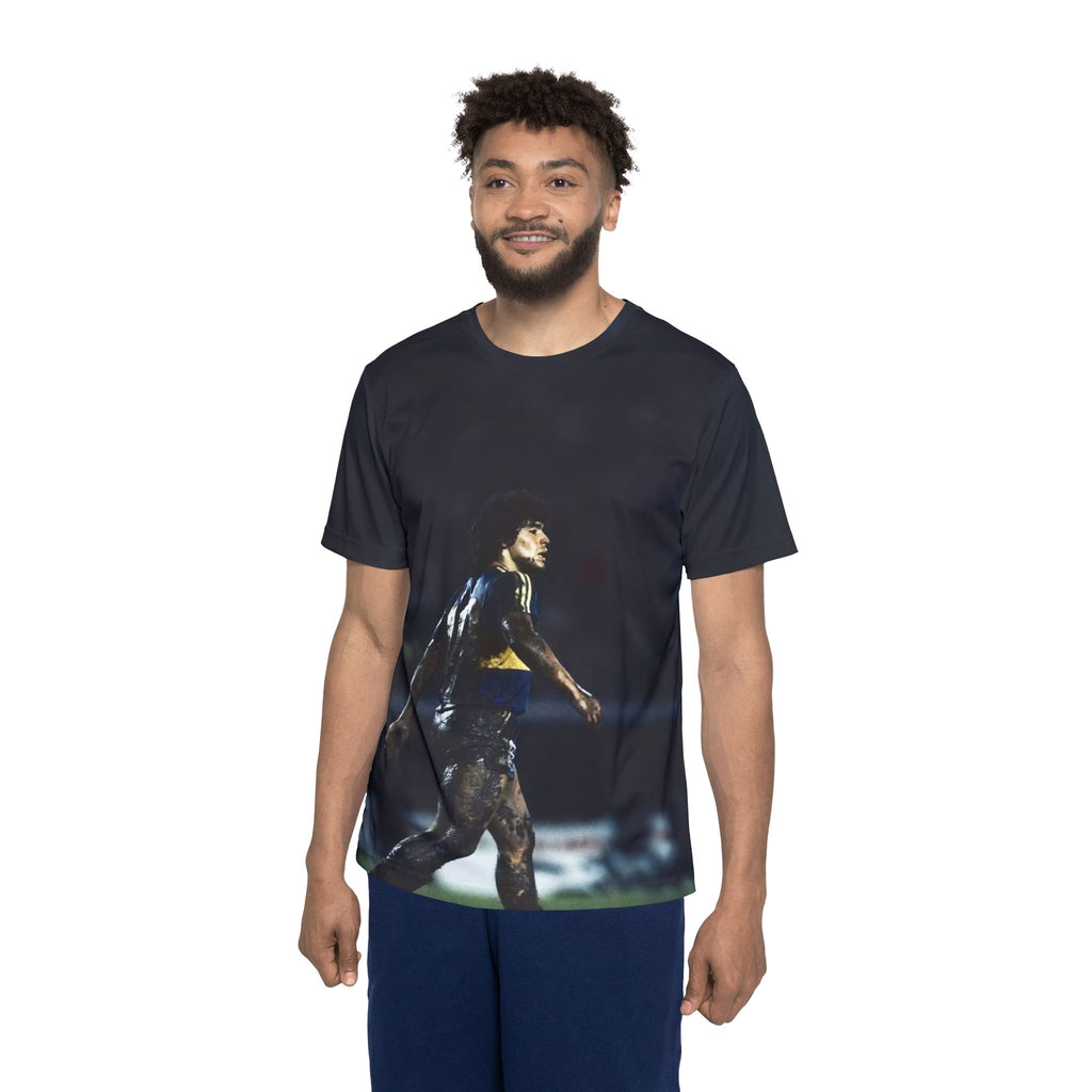 Football Legend Photo Jersey — Mud-Covered Player Stadium Print