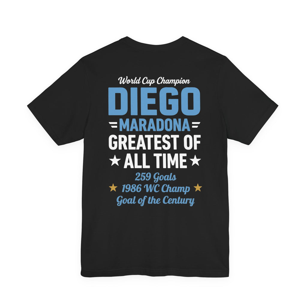 Maradona 'El D10S' Greatest of All Time Tribute Tee Black