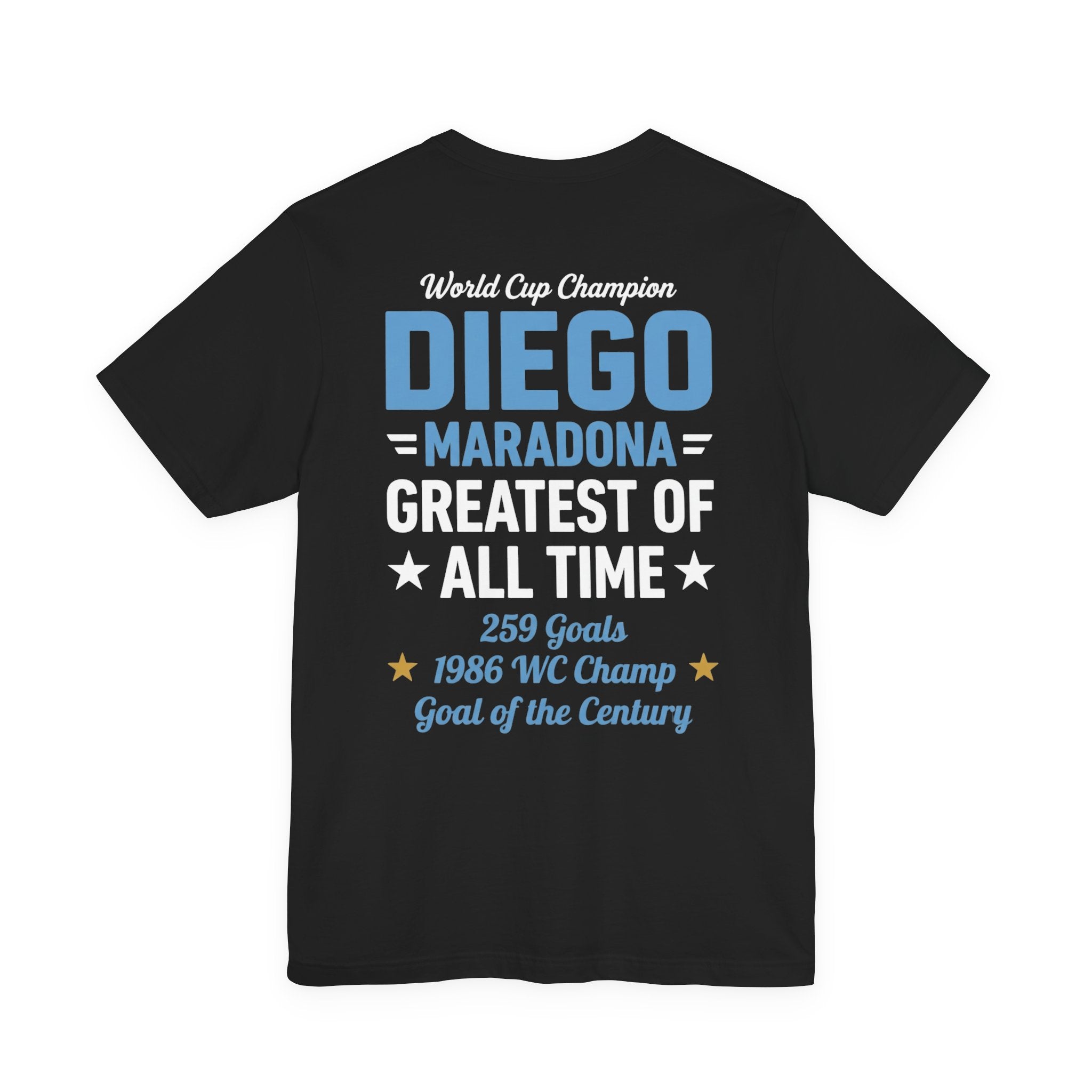 Maradona 'El D10S' Greatest of All Time Tribute Tee Black
