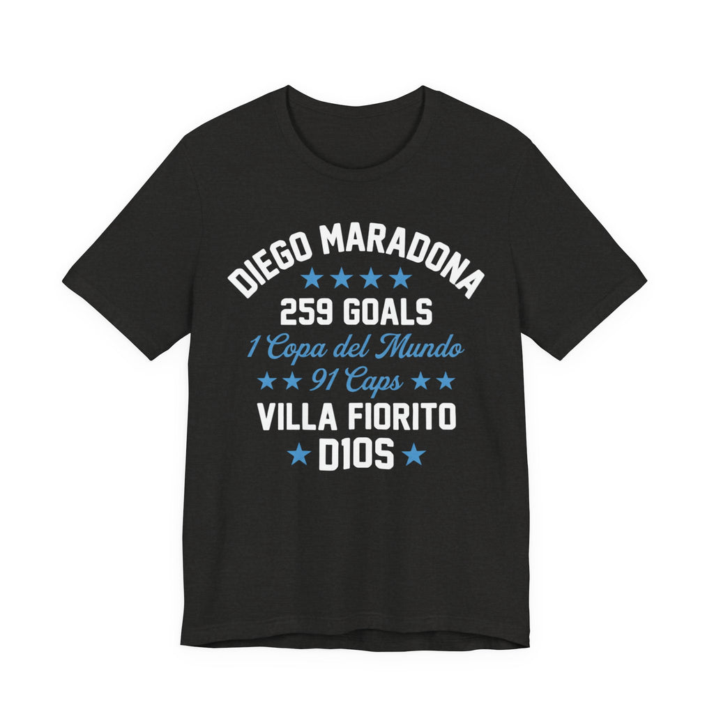 Maradona 259 Goals Tee — Copa del Mundo & Villa Fiorito Tribute T-Shirt (Dark)