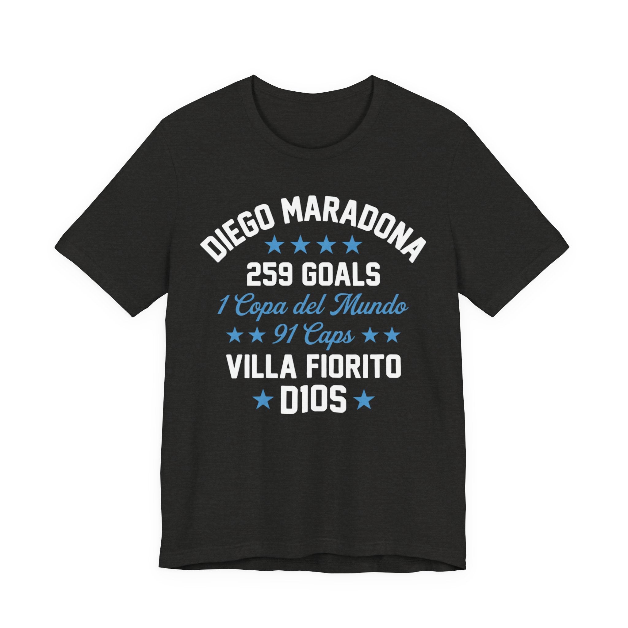Maradona 259 Goals Tee — Copa del Mundo & Villa Fiorito Tribute T-Shirt (Dark)