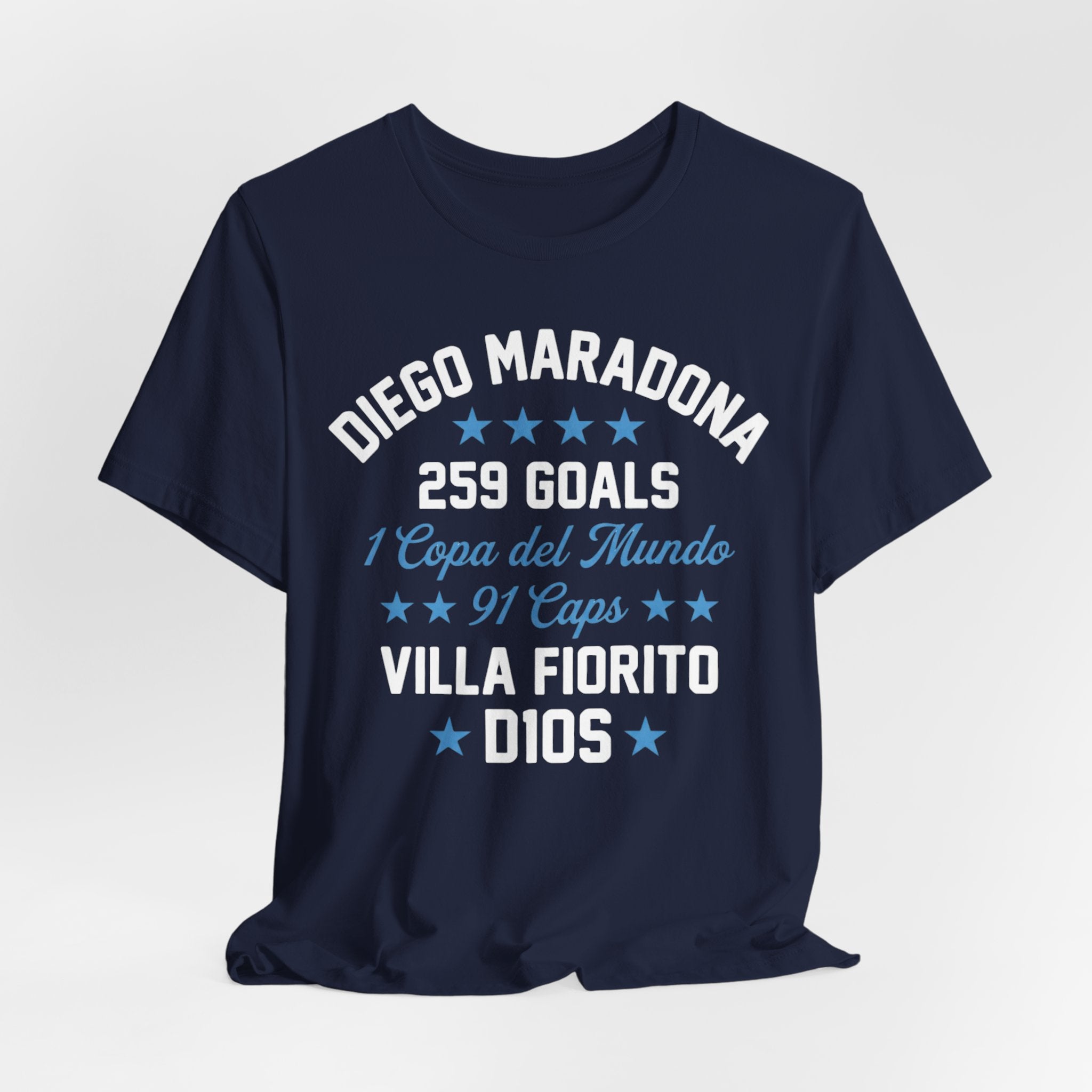 Maradona 259 Goals Tee — Copa del Mundo & Villa Fiorito Tribute T-Shirt (Dark)