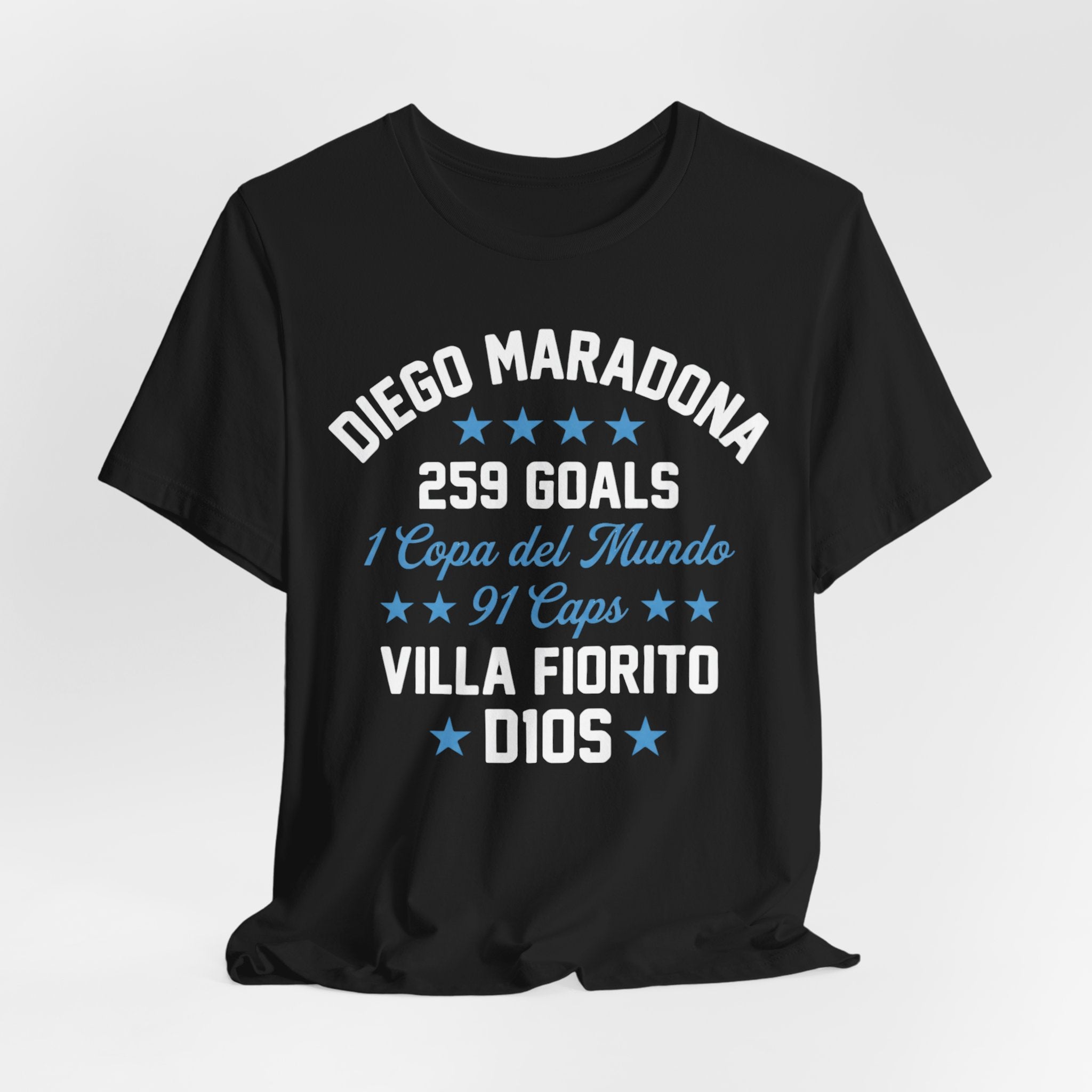 Maradona 259 Goals Tee — Copa del Mundo & Villa Fiorito Tribute T-Shirt (Dark)