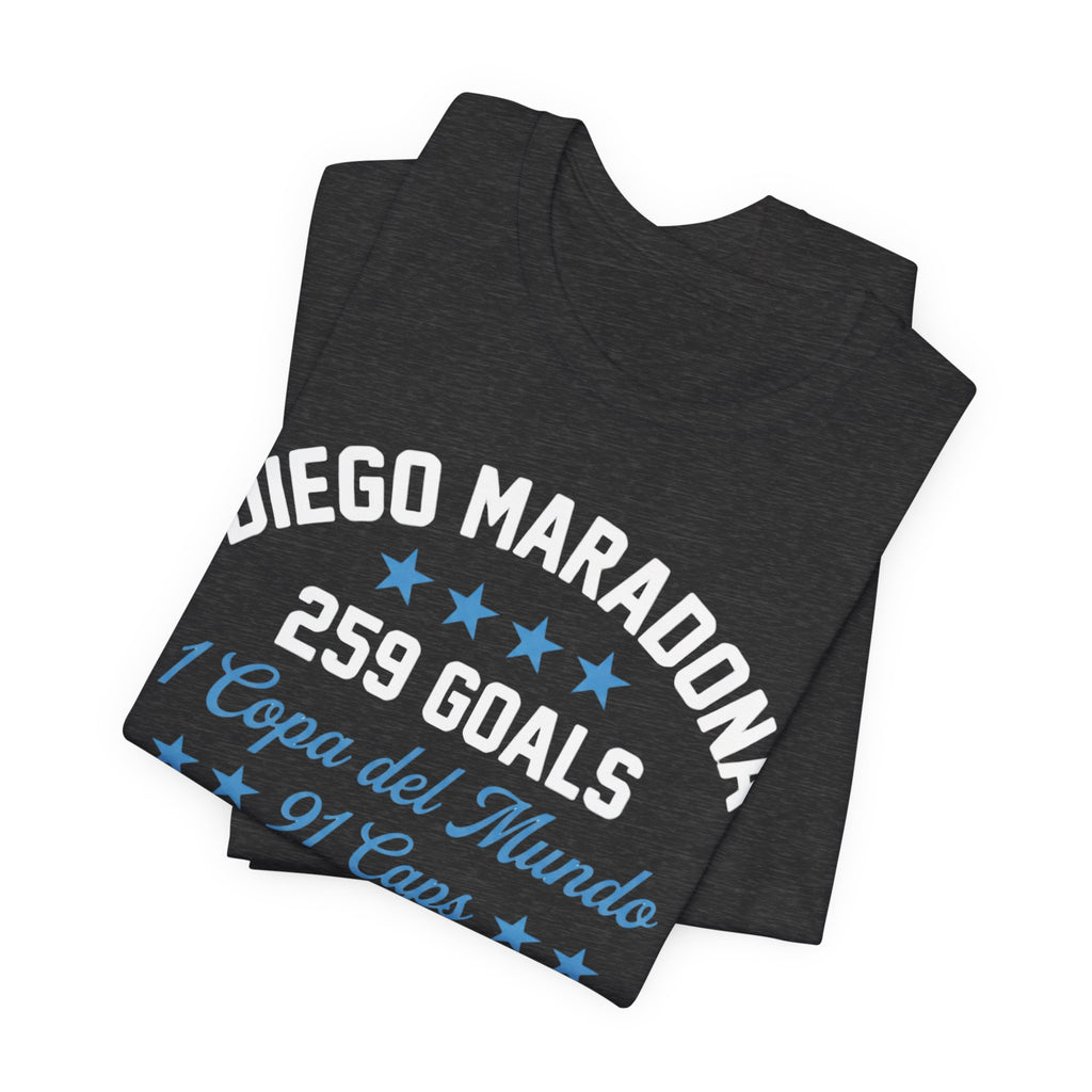 Maradona 259 Goals Tee — Copa del Mundo & Villa Fiorito Tribute T-Shirt (Dark)