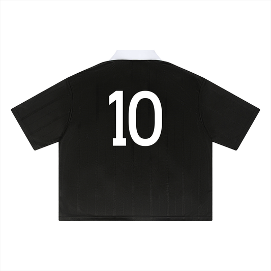 Maradona El Pibe de Oro Striped Collared Boxy Jersey
