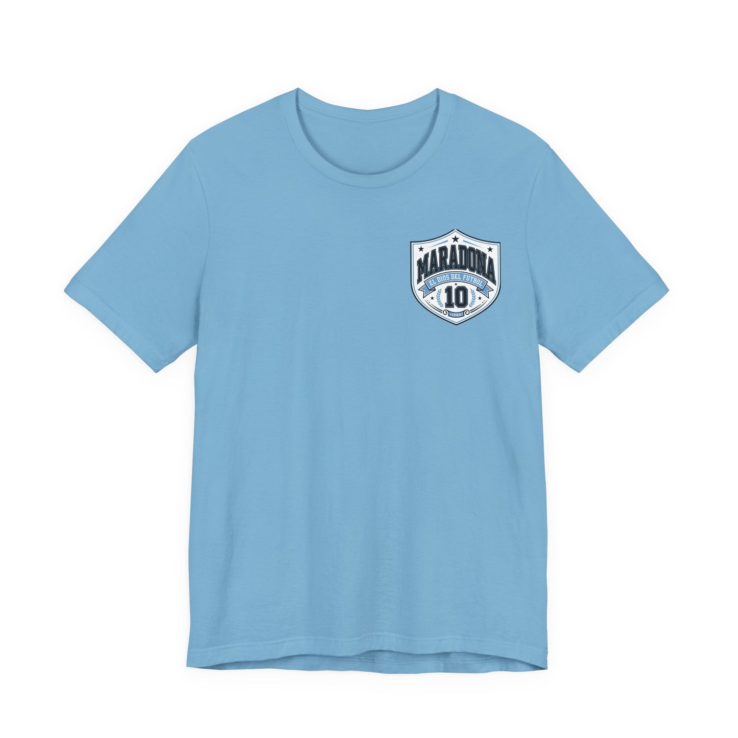 Maradona El Dios Del Futbol 10 White Crest Tee