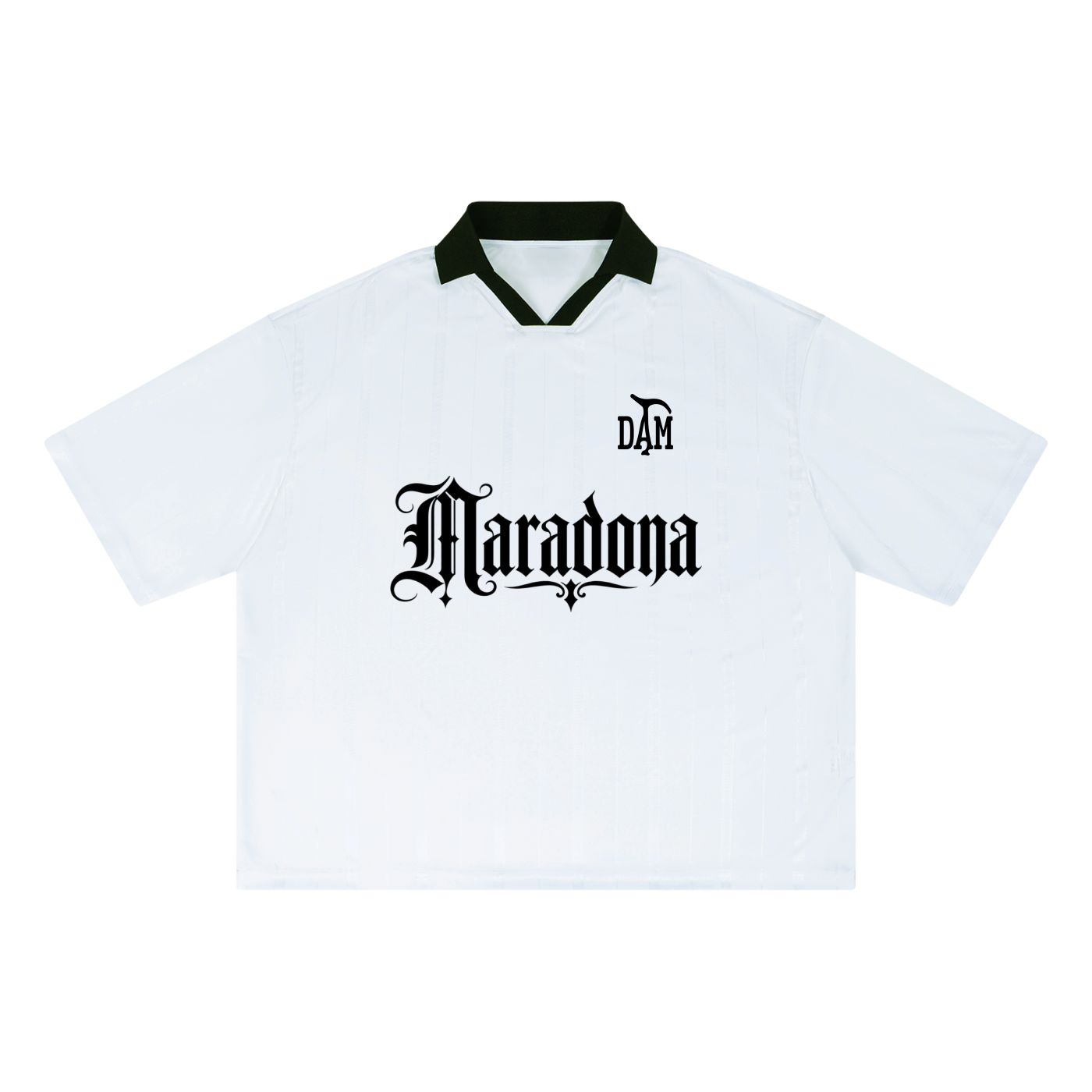 Maradona Midnight Striped Collared Boxy Jersey