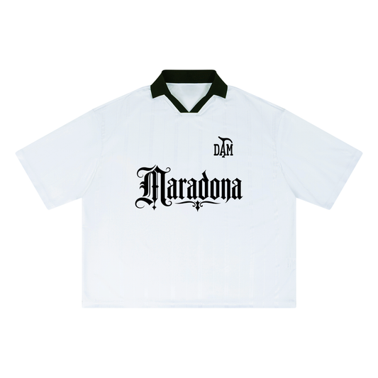 Maradona Midnight Striped Collared Boxy Jersey